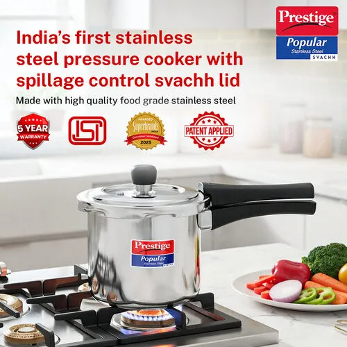 PRESTIGE POPULAR SVACHH STAINLESS STEEL PRESSURE COOKER 2.0 L - Alternate View